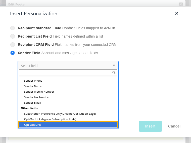 act-on insert opt out link
